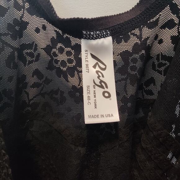 NWT Rago Plus Sz 48C Black Lacette Long Leg Body Briefer Shapewear Light Control - Picture 8 of 10